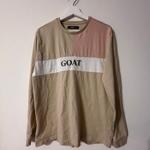 Men's Beige and Pink Long Sleeve Shirt by FashionNova in Small size